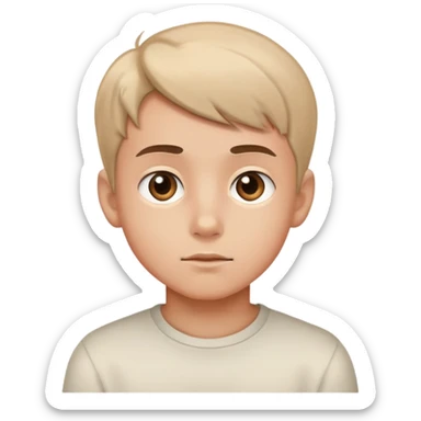 boy gazing at viewer sticker