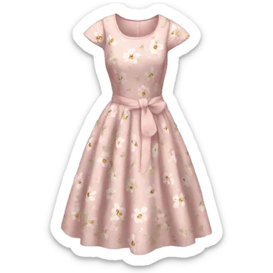 pale pink Vintage flowery dress sticker