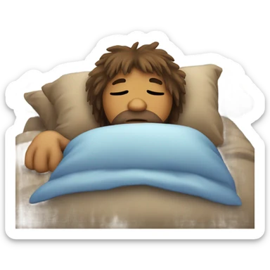 Caveman sleeping under rainbow  sticker