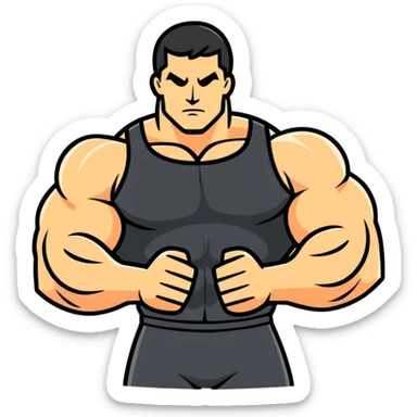 Body builder flexing  sticker