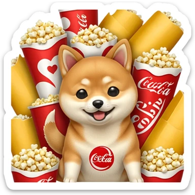 fais moi 20 emoji avec differente reaction avec un shiba inu, qui est mdr, qui pleure, qui mange, qui se roule, qui saute, qui mange du pop corn, qui boit un coca, qui dort les 4 pattes en l'air, et d'autre sticker