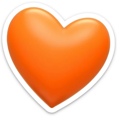 orange heart sticker