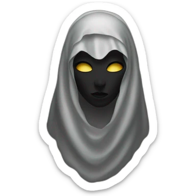 Ghostface wearing a black headscarf sticker