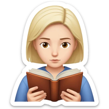 persona leyendo o escribiendo sola sticker