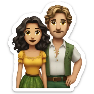 Esmeralda 5 feet tall standing next to Graham who is 6foot 4inches sticker