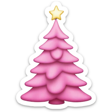 a pink christmas tree sticker
