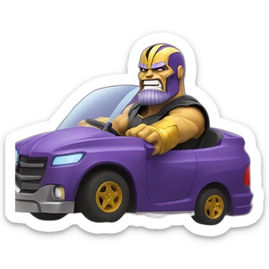 thanos driving a car sticker