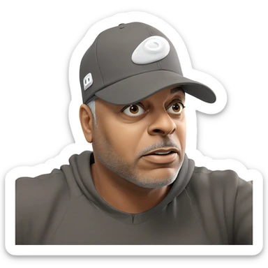 mature male in baseball cap sticker