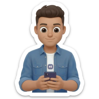 a amercan man scrolling a reel on instagram sticker