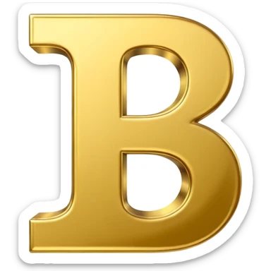 Symbole de currency en or en forme de lettre F, seul, 3D, brillant, style emoji simple et lisible sur fond uni. sticker