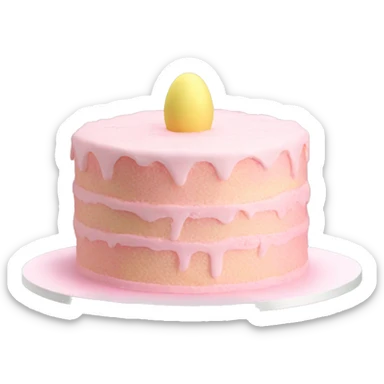 easter pastel light pink cake sticker