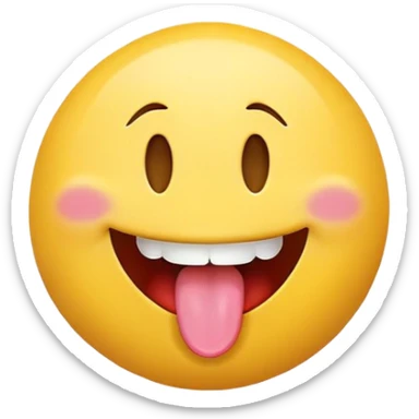 Smiley face with tongue out and open mouth  sticker