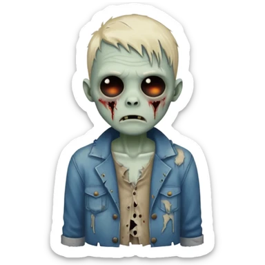 decaying zombie boy sticker
