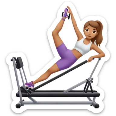  Girl playing pilates on pilates machine sticker