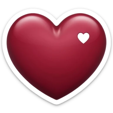 Burgundy heart  sticker