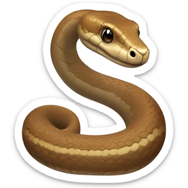 Brown snake with curved up nose  sticker