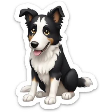 dog, short-hair, black-hair, white-chest, white-stripe-down-face, border-collie, mcnab sticker
