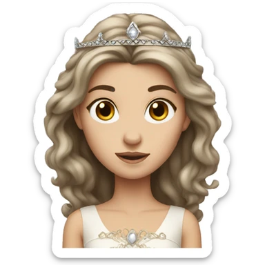 white princess with brown hair sticker