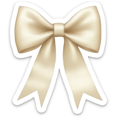 Christmas bow cream aesthetic sticker