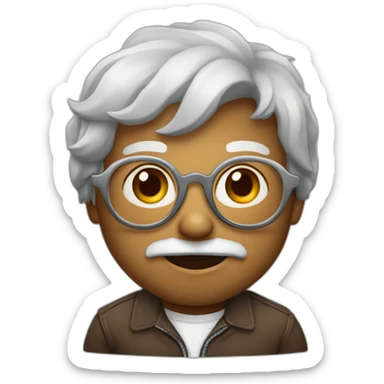 Criança usando óculos com dúvida sticker