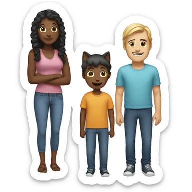 Two adults and two cats sticker