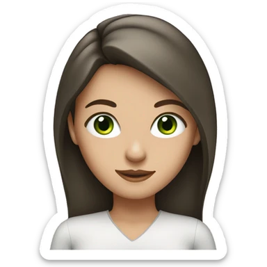 brunette girl with green eyes in working  sticker