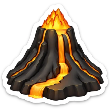 Volcano but lava is molten gold sticker