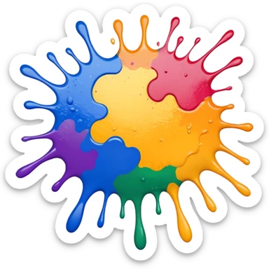 Make a painting which is splattered paint sticker