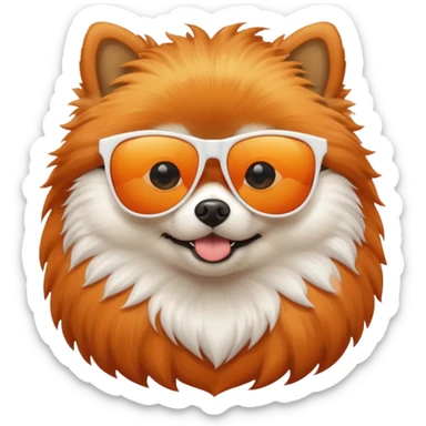 Pomeranian with Sun glasses  sticker
