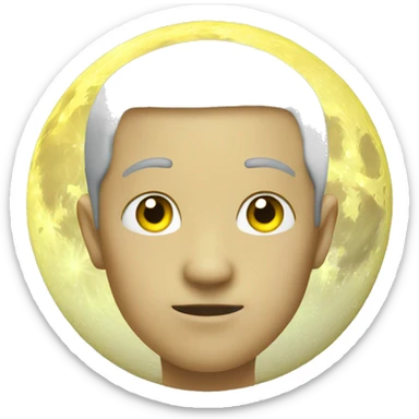 Full moon with slightly yellow handsome face sticker