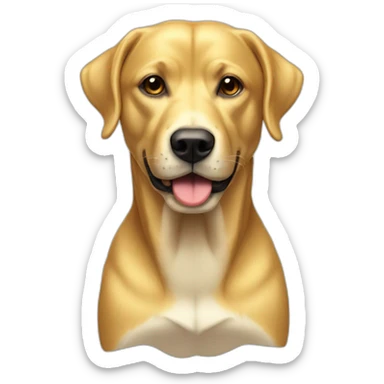 gold-labradore with supreme bone in mouth sticker