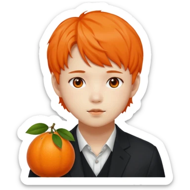 Yoongi con furia y una mandarina sticker