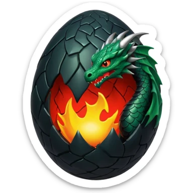 black egg cracked dragon sticker
