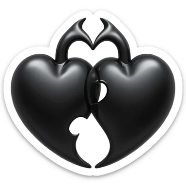 İki siyah kalp Birleşik sticker