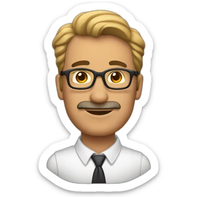 Hombre mayor sin pelo nariz grande y gafas sticker