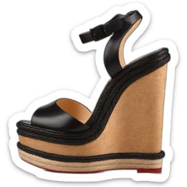 Sandal Platform wedges black louboutin sticker