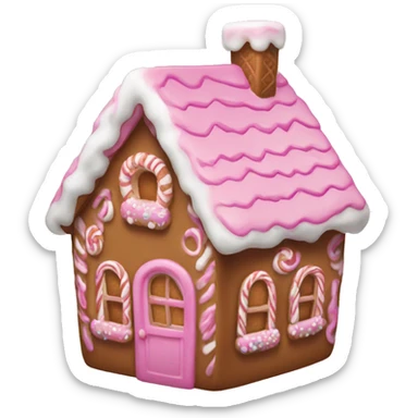 A pink gingerbread house sticker