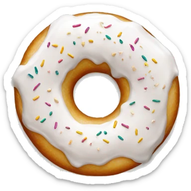 White glazed donut sticker