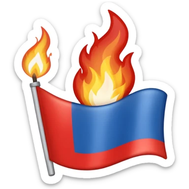 emoji bandera de francia ardiendo sticker