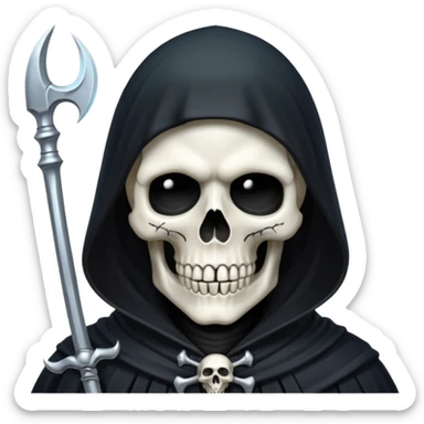 Silver skull Grim Reaper gothic  sticker