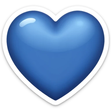 Small dark blue simple heart sticker