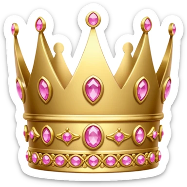 lower crown golden with pink gems sticker