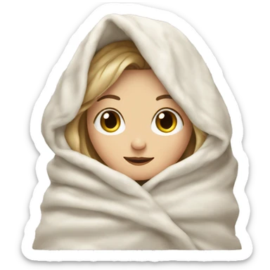A white girl in a blanket sticker