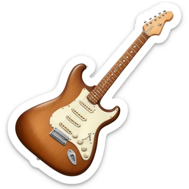 electric guitar strat brown and white squire sticker