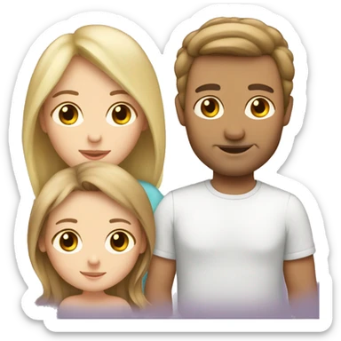 Mum, Brown hair/  Dad, Blond hair/ newborn sticker