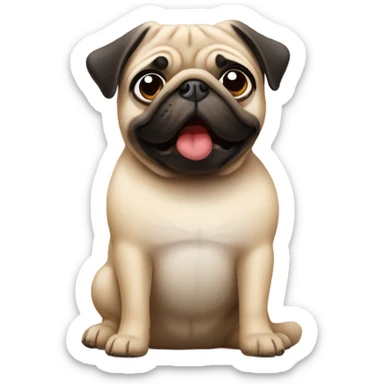 A pug send a kiss sticker