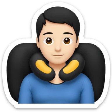 black Travel Neck Pillow sticker