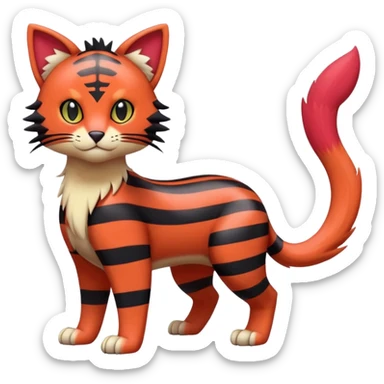 Cool Badass Liepard-Linoone-Litten-Skitty-Pokémon-fusion-creature (full body) sticker