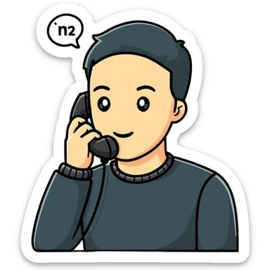 person talking on a phone call sticker