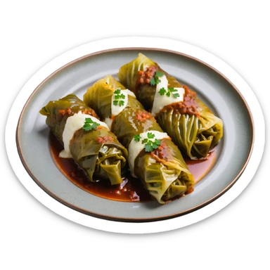 sarma traditional stuffed cabbage rolls on a plate sticker